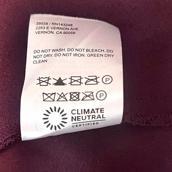 Reformation Danika Short Sleeve V-Neck Midi/Maxi Dress Prune Sz L - Picture 11 of 11